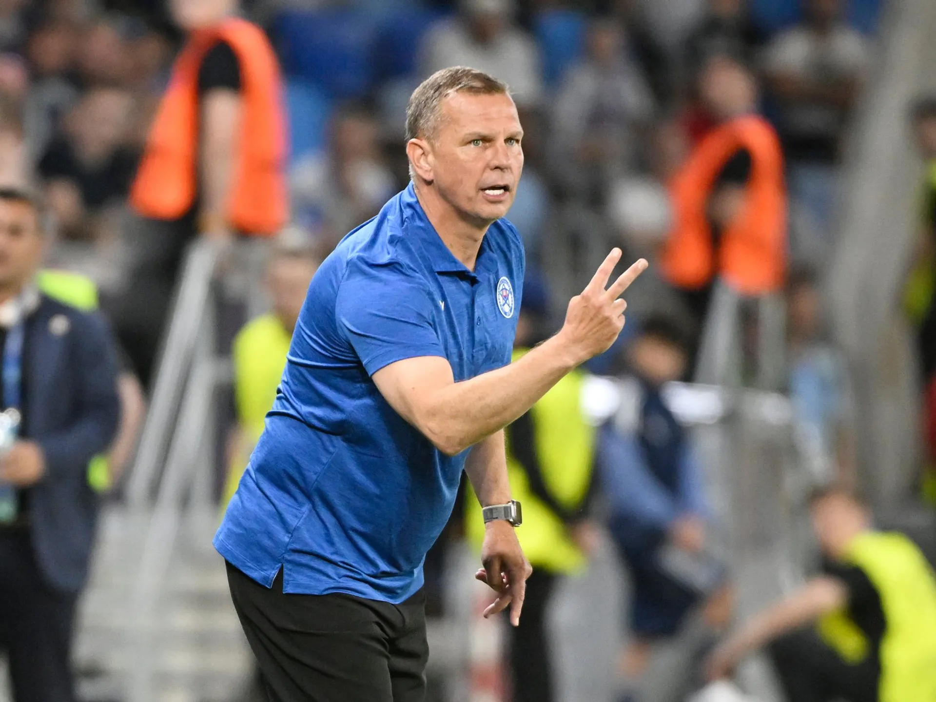 Na snímke tréner Slovenska Jaroslav Kentoš.