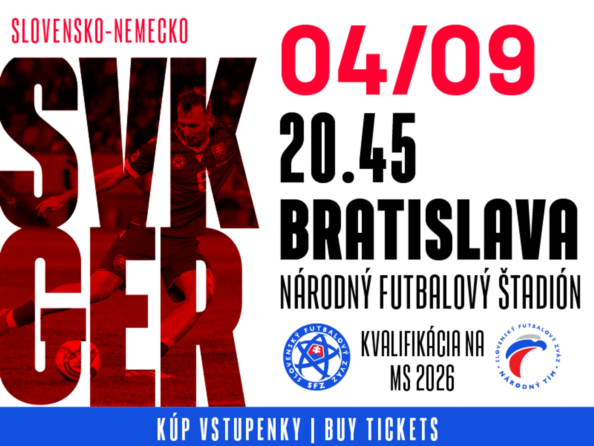 MUŽI A - Informácie pre fanúšikov pred zápasom Slovensko - Nemecko