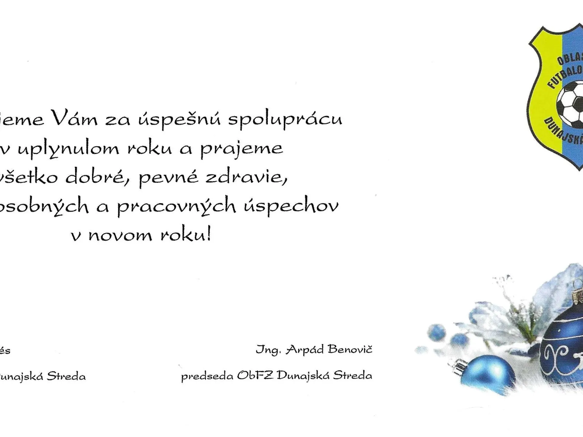 ObFZ Dunajská Streda ďakuje...