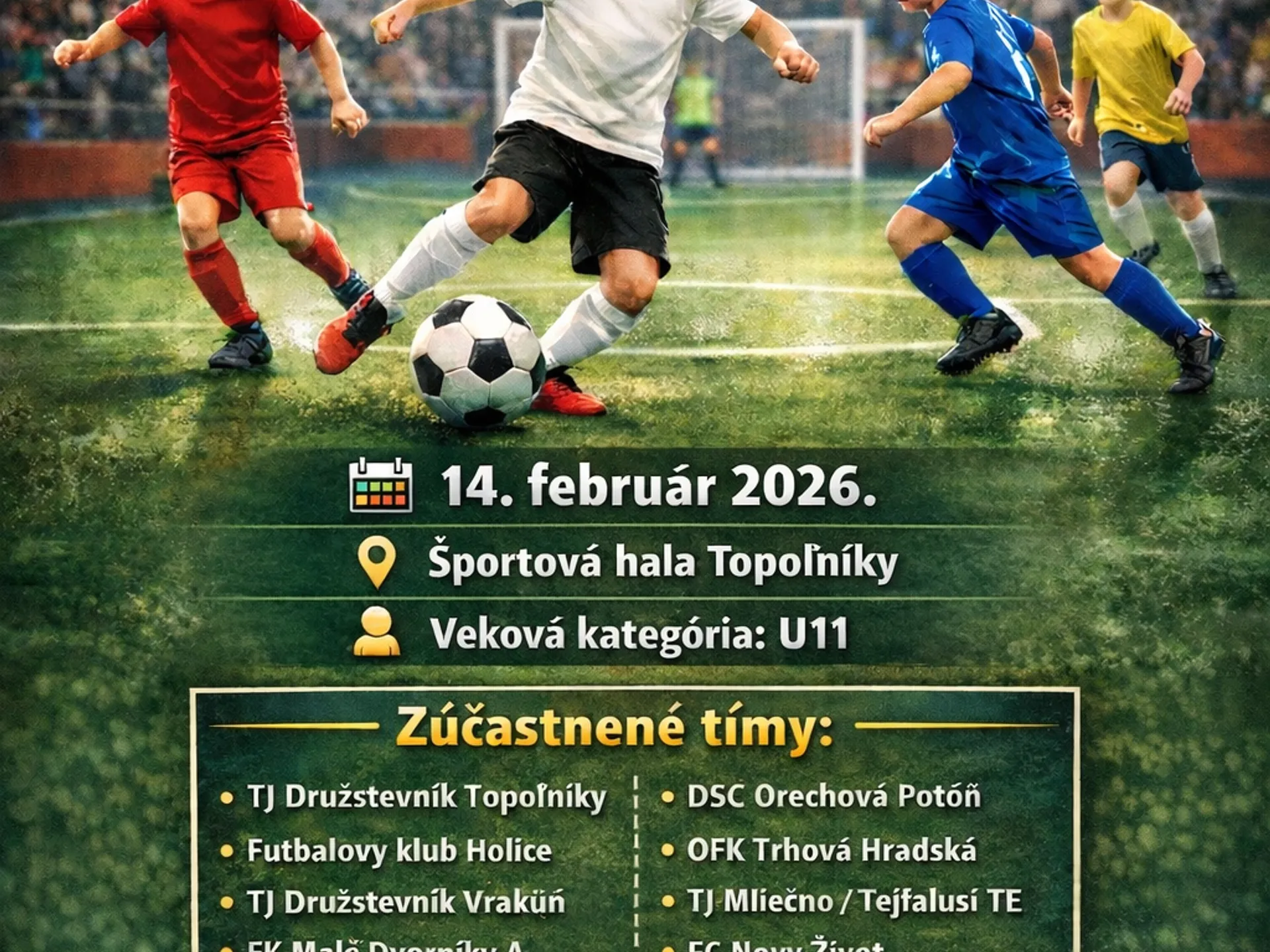 Halový turnaj ObFZ Dunajská Streda 2026 - U11 - propozície a rozlosovanie