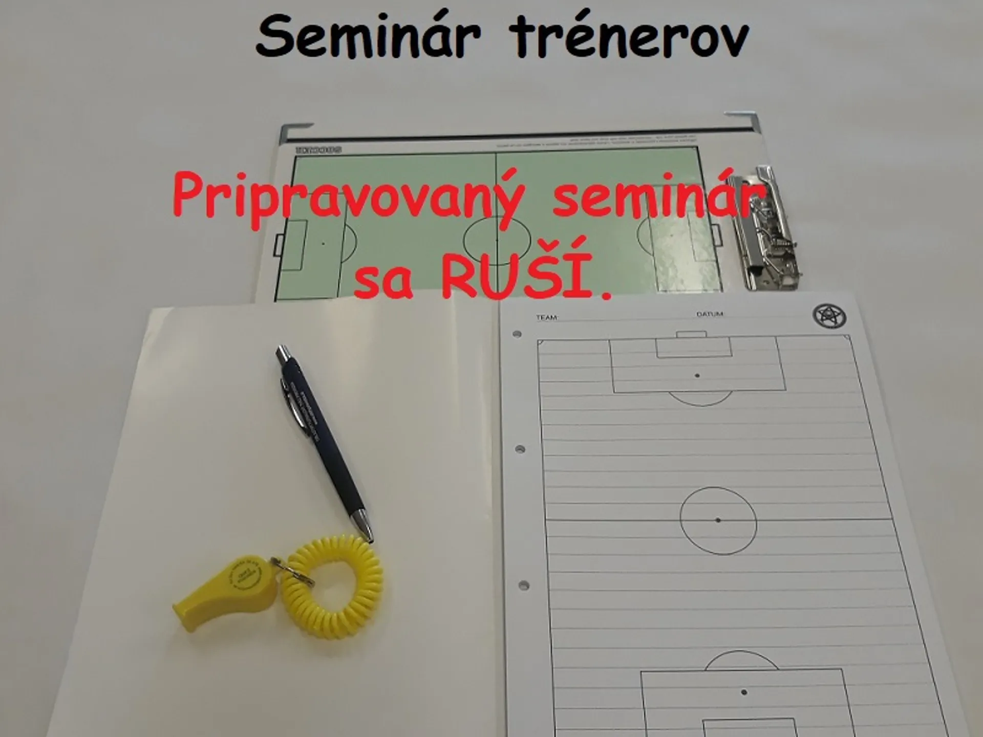 Seminár pre trénerov v Bánovciach nad Bebravou sa ruší.