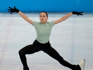 Kamila Valijevová na tréningu.