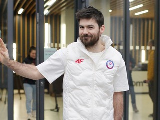 Andreas Žampa pred jeho odchodom do dejiska zimných olympijských hier v talianskom Miláne a Cortine d'Ampezzo