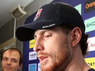 Peter Cehlárik počas mediálneho programu slovenskej hokejovej reprezentácie.