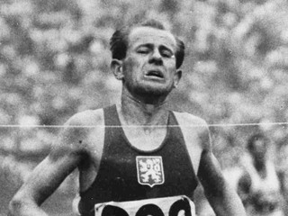 Emil Zátopek na olympiáde v Londýne 1948.