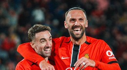 Radosť hráčov Mallorcy po góle v sieti Seville.