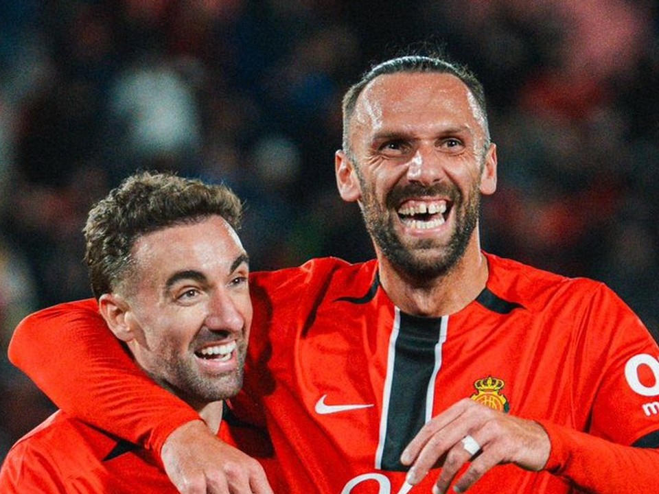 Radosť hráčov Mallorcy po góle v sieti Seville.