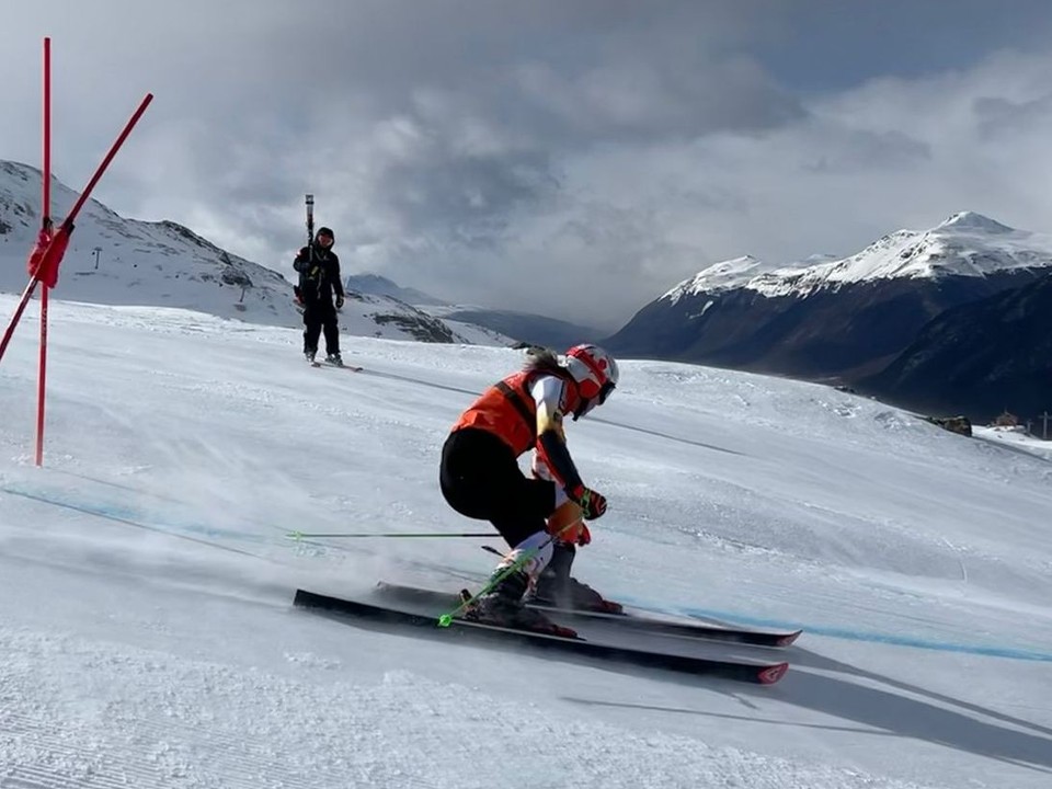 Petra Vlhová počas tréningu v stredisku Ushuaia v Argentíne.