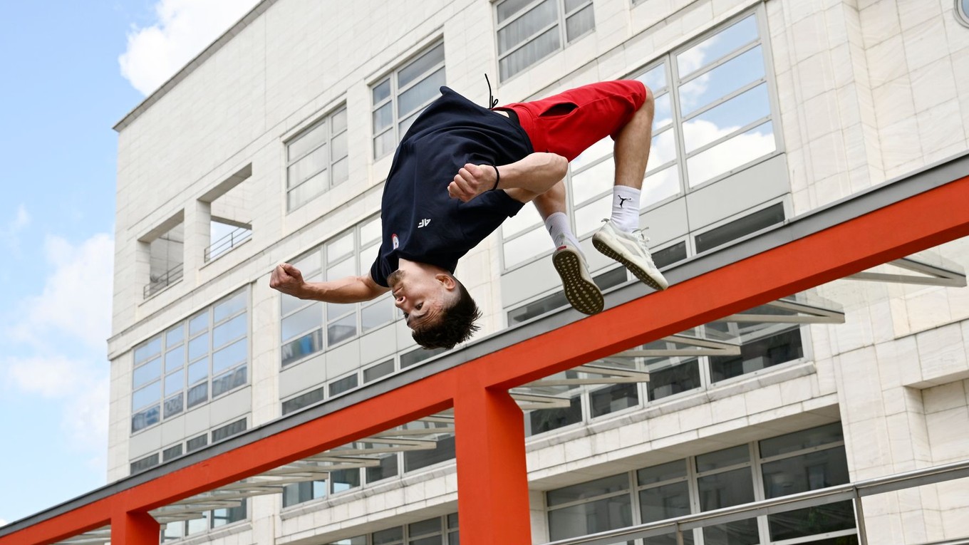 Slovenský reprezentant v parkoure Esteban Malaga.