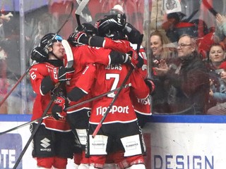 Gólová radosť Banskej Bystrice počas zápasu Tipsport ligy.