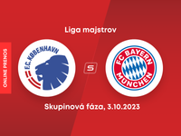 FC Kodaň - Bayern Mníchov: ONLINE prenos zo zápasu Ligy majstrov (skupina A).