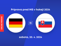 Nemecko - Slovensko: ONLINE prenos z prípravného zápasu pred MS v hokeji 2024.