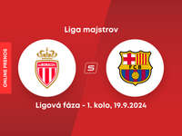 AS Monaco - FC Barcelona: ONLINE prenos zo zápasu 1. kola ligovej fázy Ligy majstrov.