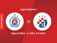 ŠK Slovan Bratislava - Dinamo Záhreb: ONLINE prenos zo zápasu 4. kola Ligy majstrov. 