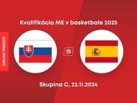 Slovensko vs. Španielsko: ONLINE prenos z kvalifikácie ME v basketbale 2025. 