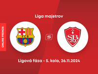 FC Barcelona - Stade Brest: ONLINE prenos zo zápasu 5. kola ligovej fázy Ligy majstrov.