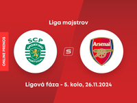 Sporting Lisabon - Arsenal FC: ONLINE prenos zo zápasu 5. kola ligovej fázy Ligy majstrov.