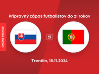 Slovensko U21 - Portugalsko U21: ONLINE z prípravného futbalového zápasu v Trenčíne.