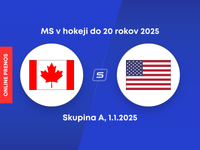 Kanada - USA: ONLINE prenos zo zápasu skupiny A na MS v hokeji do 20 rokov 2025.