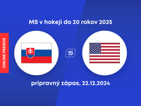 Slovensko U20 - USA U20: ONLINE prenos z prípravného zápasu