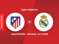 Atlético Madrid - Real Madrid: ONLINE prenos zo zápasu osemfinále Ligy majstrov.