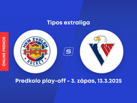 HKM Zvolen - HC Slovan Bratislava: ONLINE prenos z 3. zápasu predkola play-off Tipos extraligy.