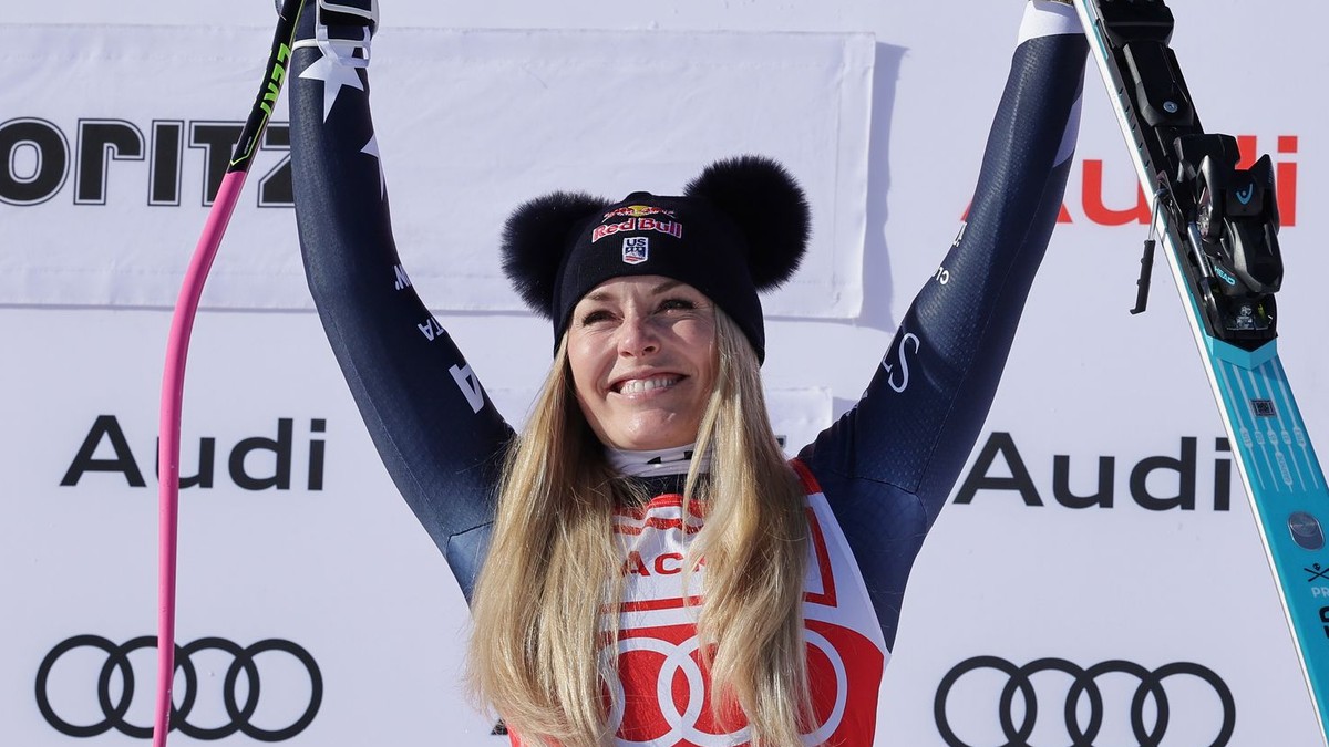 Americká lyžiarka Lindsey Vonnová vyhrala zjazd v St. Moritzi 2025.