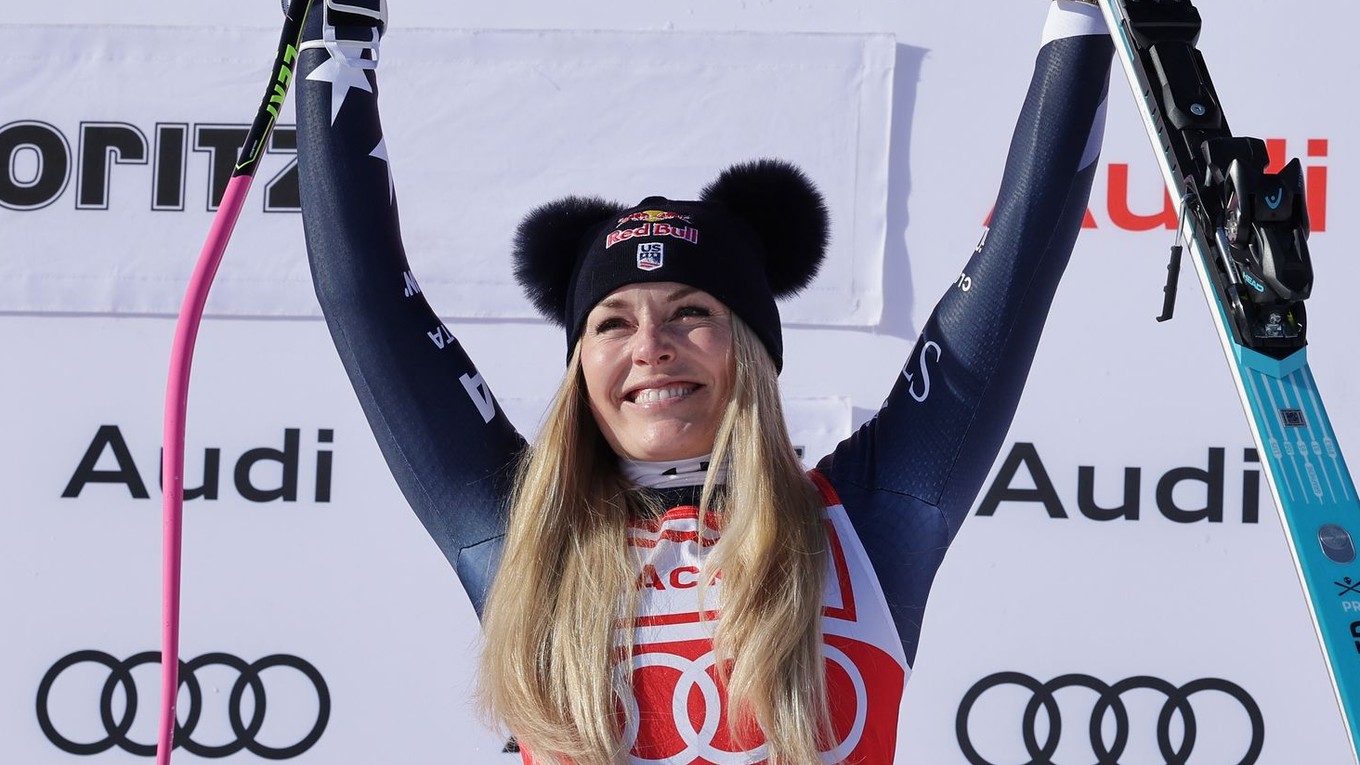 Americká lyžiarka Lindsey Vonnová vyhrala zjazd v St. Moritzi 2025.
