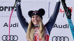 Americká lyžiarka Lindsey Vonnová vyhrala zjazd v St. Moritzi 2025.