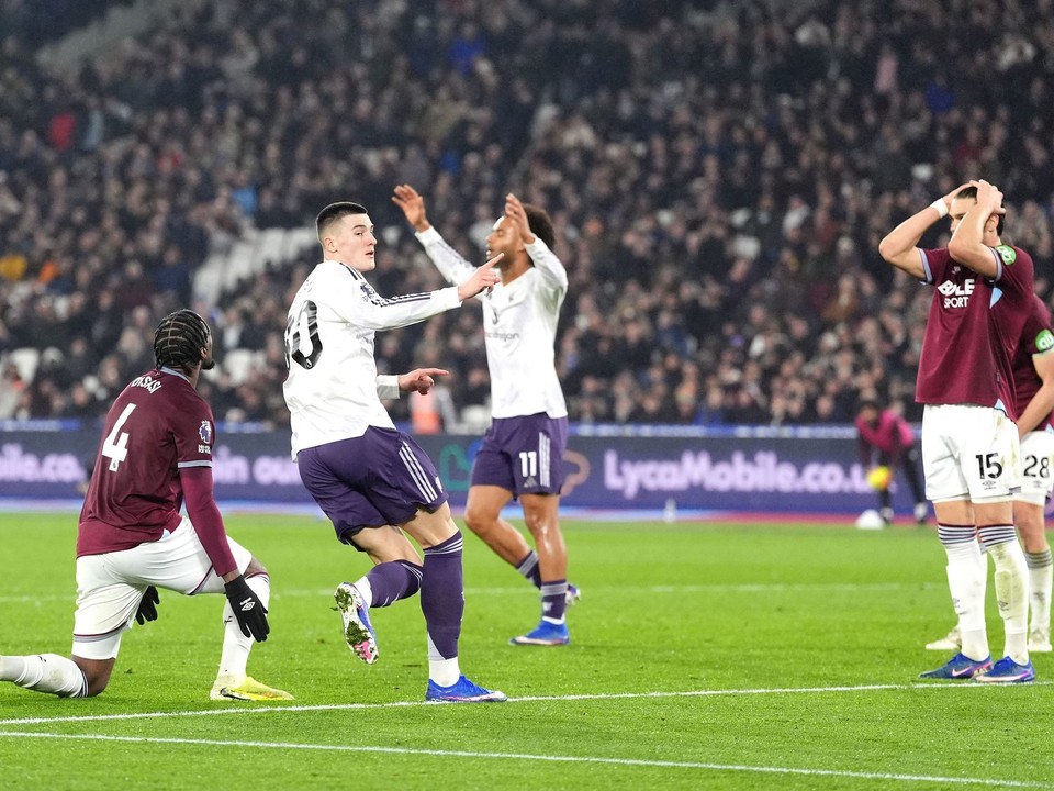 Momentka zo zápasu West Ham - Manchester United.