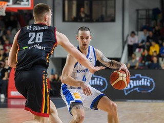 Mário Ihring v zápase Slovensko - Belgicko kvalifikácie ME 2025