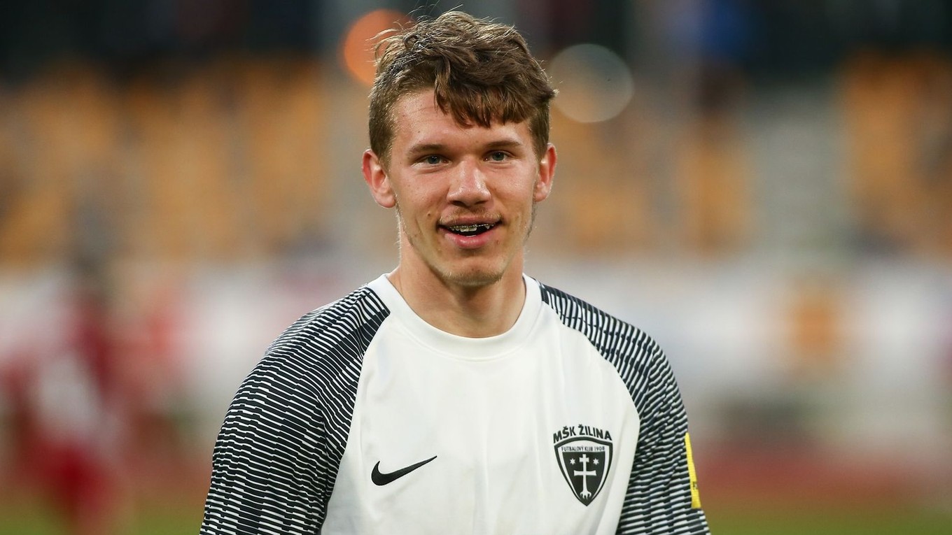 Brankár Samuel Belaník v drese MŠK Žilina.