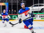 Maxim Čajkovič v zápase Slovensko - Francúzsko na MS v hokeji 2025.