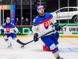 Maxim Čajkovič v zápase Slovensko - Francúzsko na MS v hokeji 2025.