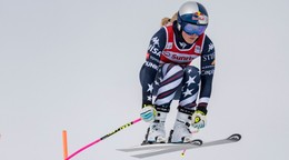 Lindsey Vonnová počas zjazdu v Sankt Moritzi.