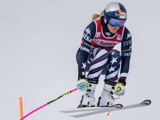 Lindsey Vonnová počas zjazdu v Sankt Moritzi.
