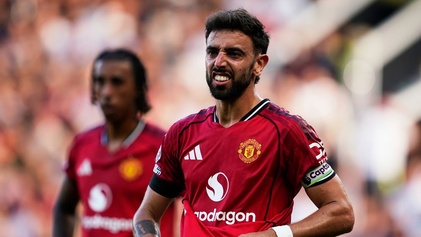 Negatívna grimasa portugalského futbalistu Bruna Fernandesa.