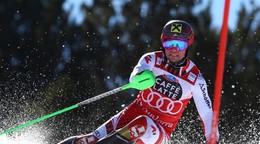 Marcel Hirscher v 1. kole slalomu v andorrskom Soldeu v roku 2019.