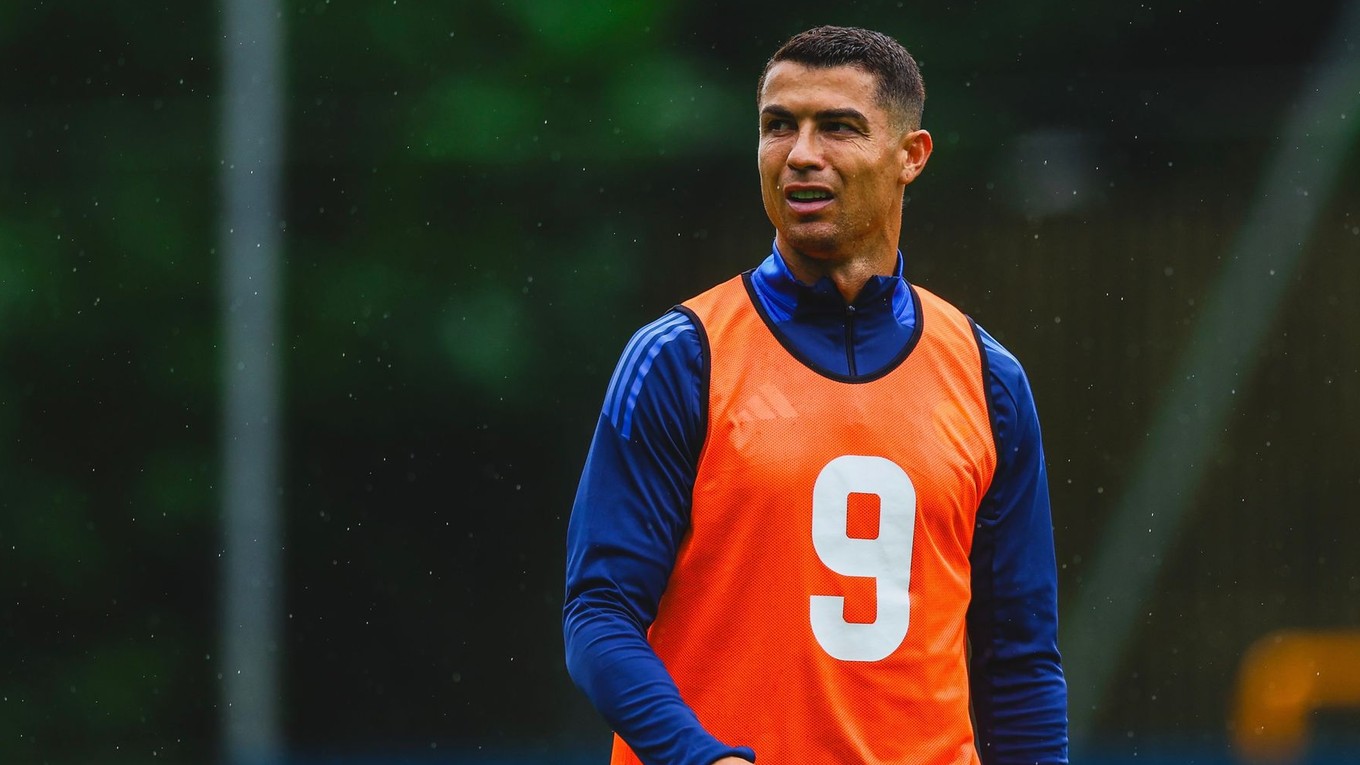 Cristiano Ronaldo počas tréningu