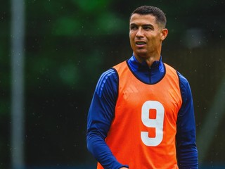 Cristiano Ronaldo počas tréningu