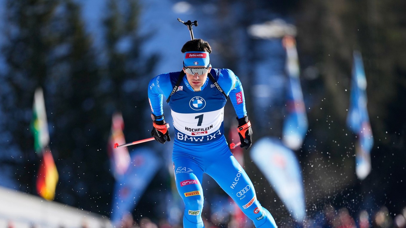 Taliansky biatlonista Tommaso Giacomel.