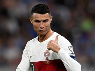 Cristiano Ronaldo v zápase Slovensko - Portugalsko v kvalifikácii EURO 2024.