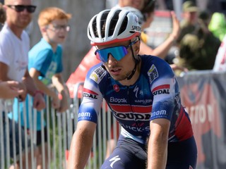 Slovenský cyklista Martin Svrček v drese tímu Soudal Quick-Step.