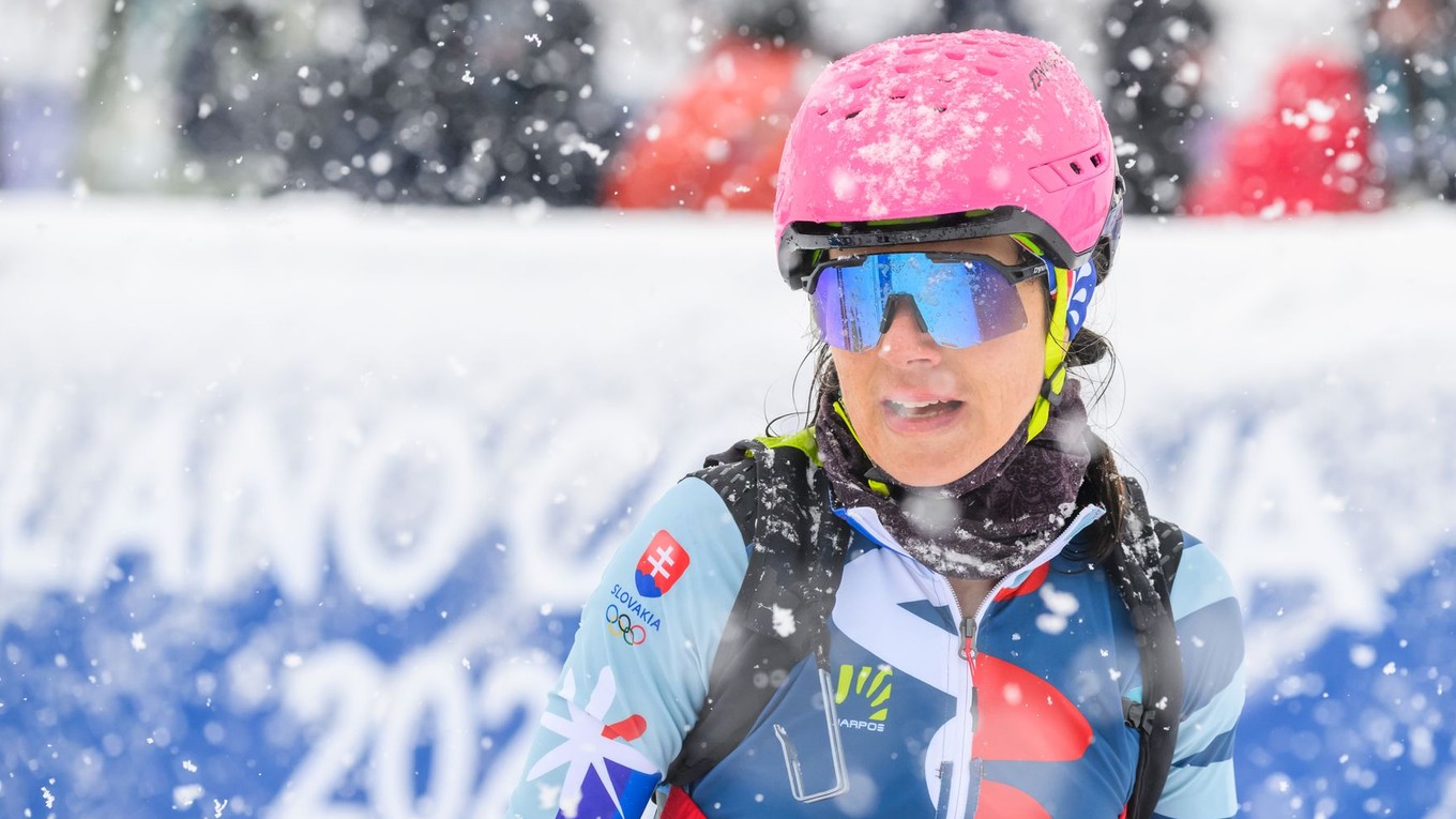 Marianna Jagerčíková v cieli semifinále šprintu. 