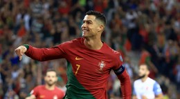 Cristiano Ronaldo oslavuje gól.