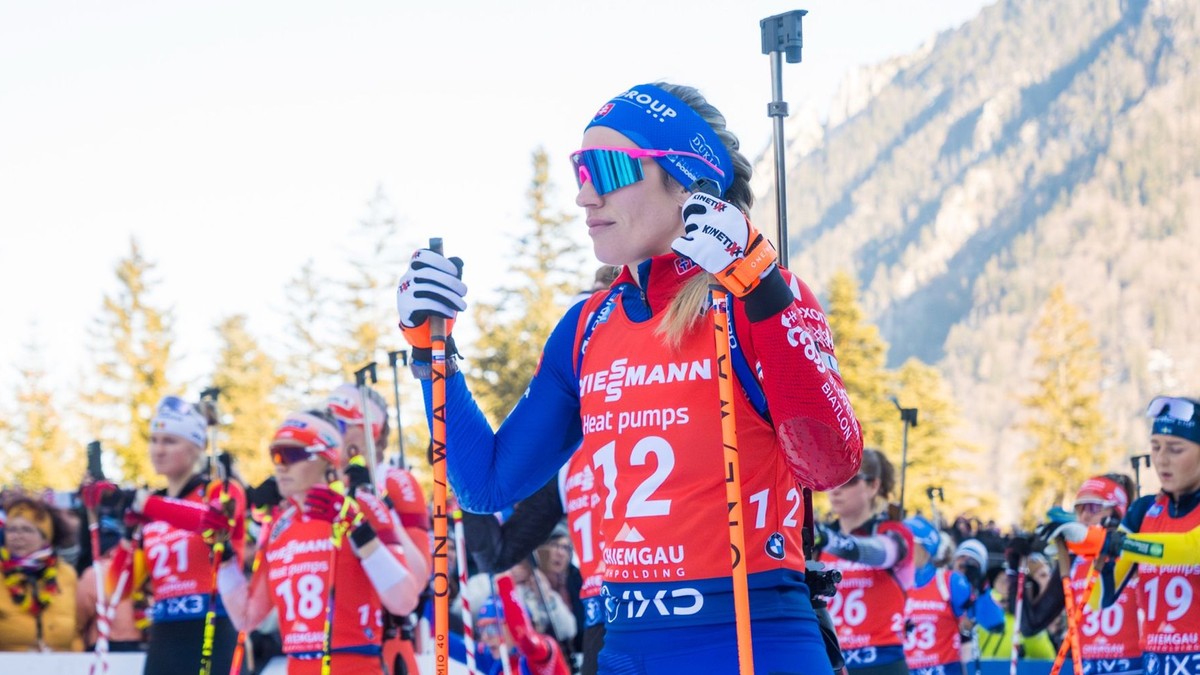 Paulína Bátovská Fialková počas stíhacích pretekov v Ruhpoldingu. 