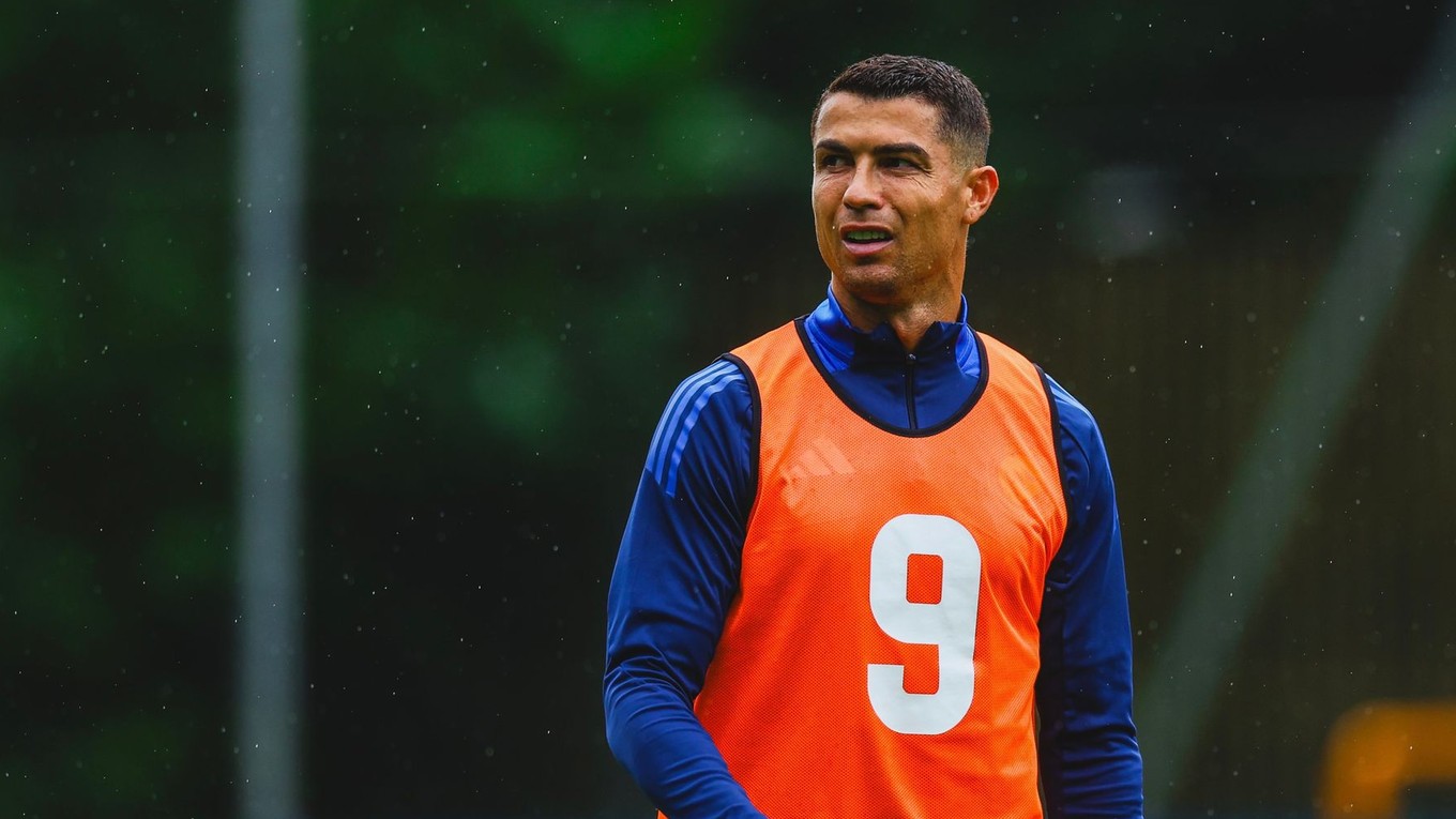 Cristiano Ronaldo počas tréningu