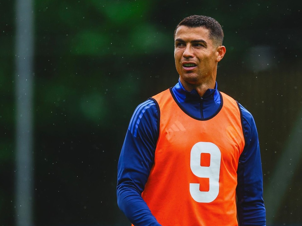 Cristiano Ronaldo počas tréningu