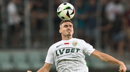 Slovenský futbalista Peter Pokorný v drese poľského klubu Slask Vroclav.