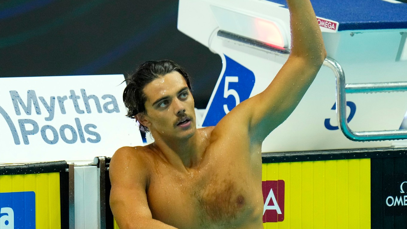 Taliansky plavec Thomas Ceccon na MS 2022 v Budapešti. 